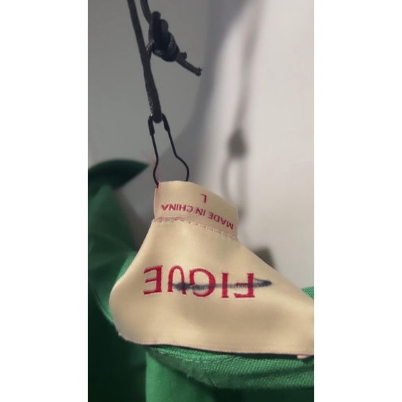 Women's Figue Adelaide Green Cut-Out Linen Midi Size L***. No belt - Picture 11 of 12